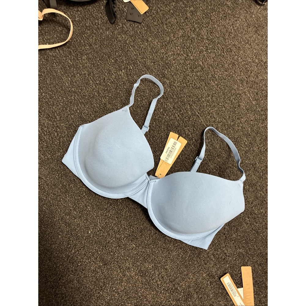 Skims# Fits Everybody T-Shirt Lined Underwire Bra US Size 36B Arctic 🥶 Blue New